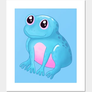 Blue Pastel Frog Posters and Art